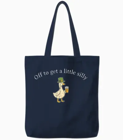 Off to Get a Little Silly, St Patricks Day Tote Bags - Navy