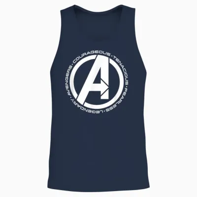 Marvel Super Heroes Avengers Fearless Legendary A-Logo Unisex Tank Top - Navy