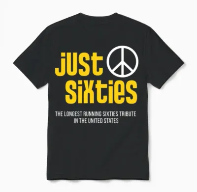 Just Sixties - Long Island Sixties Band Unisex T-Shirt - Black