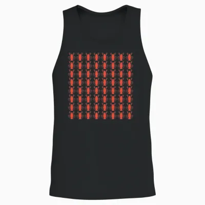 Retro Summer Crabs Pattern Unisex Tank Top - Black