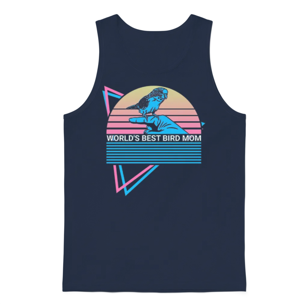 Budgie Parakeet Retro Unisex Tank Top - Navy