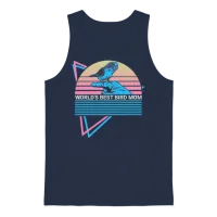 Budgie Parakeet Retro Unisex Tank Top - Navy – 1