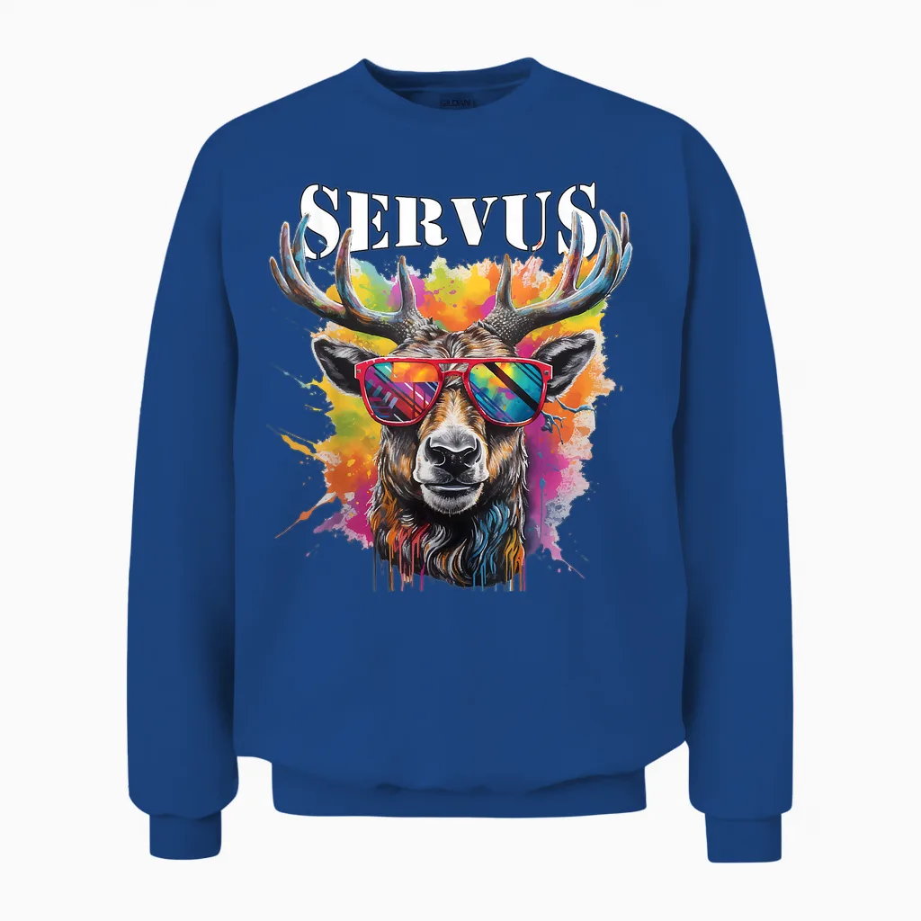 Servus Trachtenshirt Trachten Tracht Hirsch Tirol & Bayern Unisex Sweatshirt in Royal