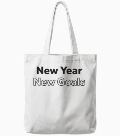 New Year New Goal Tote Bags - White
