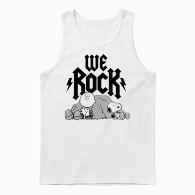 Peanuts - Wir Rocken Charlie Brown Und Snoopy Unisex Tank Top - White