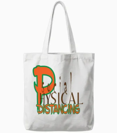 Social / Physical Distancing Tote Bags - White