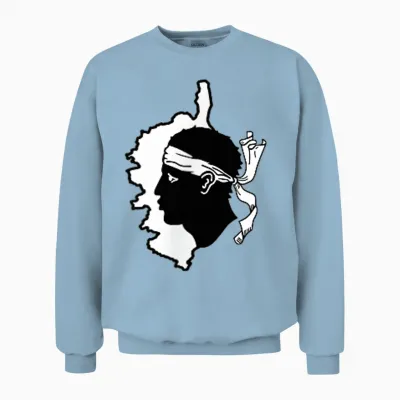 Corsica on the Heart - Head De Maure T-Shirt, Blue Unisex Sweatshirt - Light Blue