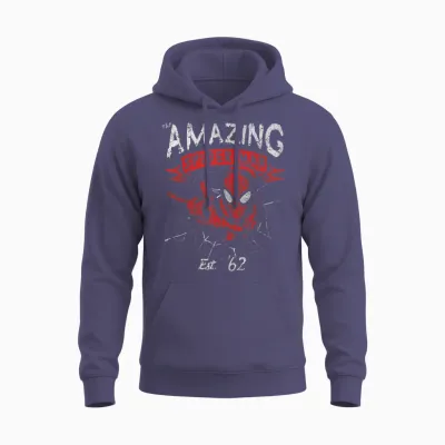 Marvel the Amazing Spider-Man Grunge Graphic Unisex Hoodie - Heather Sport Dark Navy