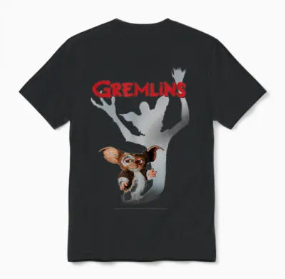Gremlins Gizmo Shadow T-Shirt, White Unisex T-Shirt - Black