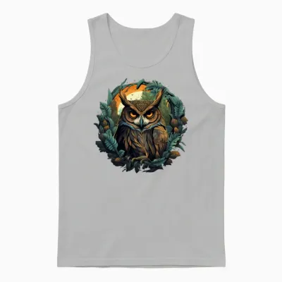 Owl Unisex Tank Top - Ash