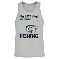 My Best Days...fishing - Fishing Design Unisex Tank Top - Ash – 2