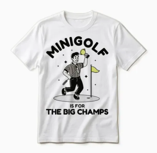 Mini Golf Retro Cartoon Unisex T-Shirt in White