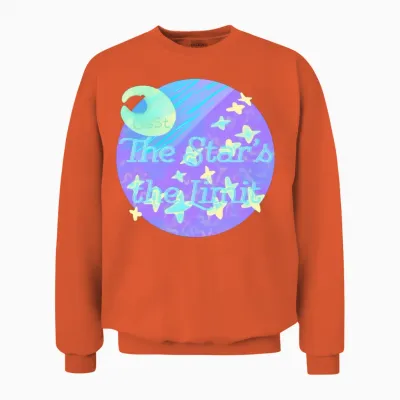 Celestial Night Sky Inspirational Badge Unisex Sweatshirt - Orange