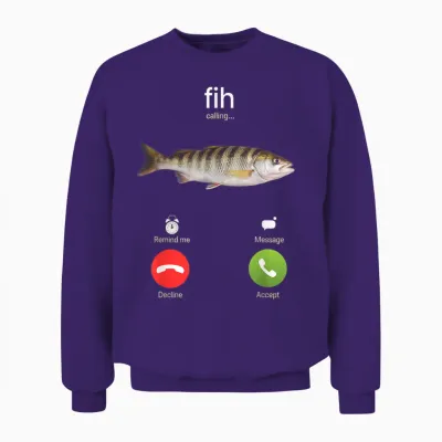 Fih Tshirt Shoes Fish Funny Misspelled Fish Meme Fih Humor Unisex Sweatshirt - Purple