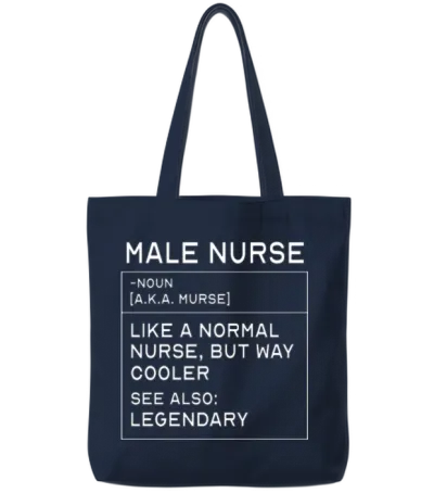Male Nurse Definition Registered Nurse for Men Tote Bags - Navy