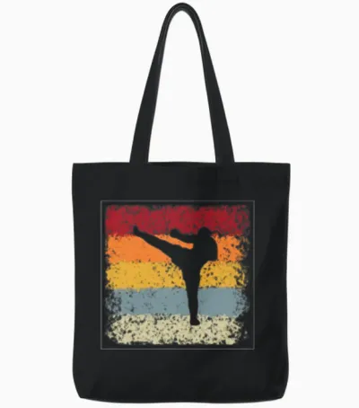 Mma Retro Tote Bags - Black