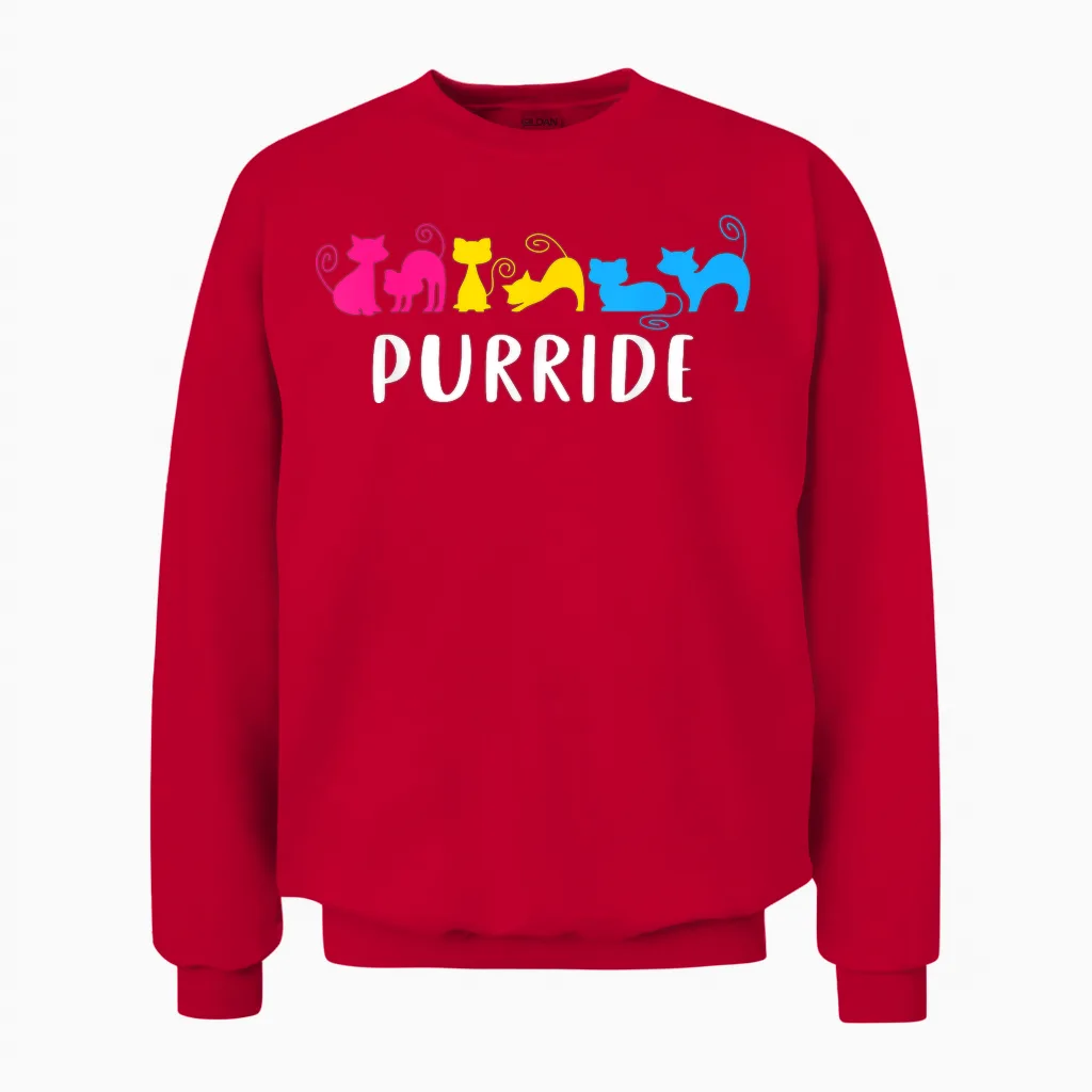 Chats Purride Fierté Pansexuelle Lgbtq Couleurs Drapeau Pan Unisex Sweatshirt in Red