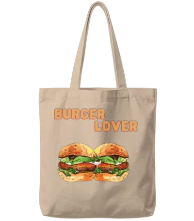 Burger Lover Food Lover Tote Bags - Natural