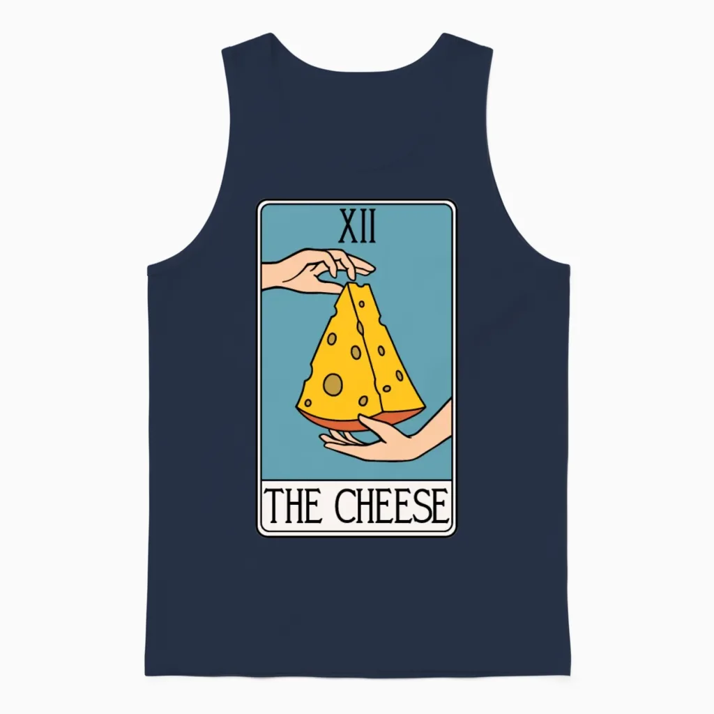 The Cheese - Tarot Card Unisex Tank Top in Navy