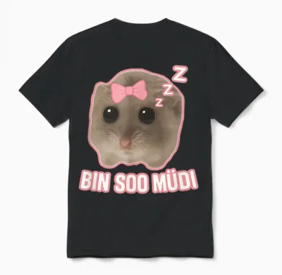 Sad Hamster Schlaf Meme Bin So Müdi Schlafi Lustig Unisex T-Shirt - Black