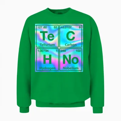Techno Rave Periodic Table Electro Music Raver Festival Unisex Sweatshirt - Irish Green