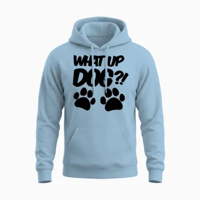 National Dog Day - What Up Dog Unisex Hoodie - Light Blue