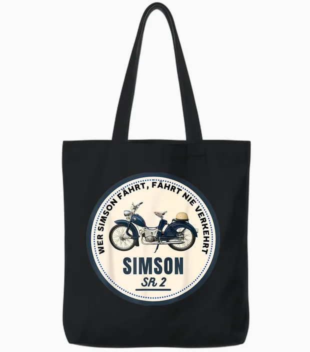 Men's Simson Ifa Veb Ddr Sr1 2 S50 51 Suhl Gift Swallow T-Shirt, Black Tote Bags in Black
