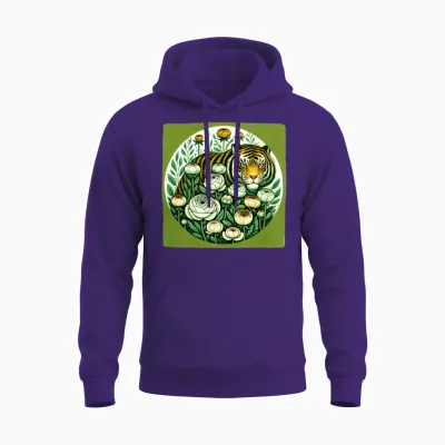 Retro Tiger Unisex Hoodie - Purple