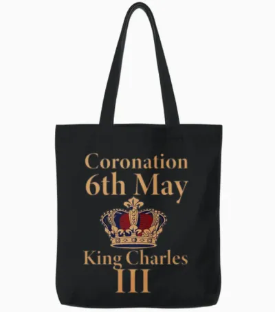 Coronation 6th May King Charles Iii Tote Bags - Black