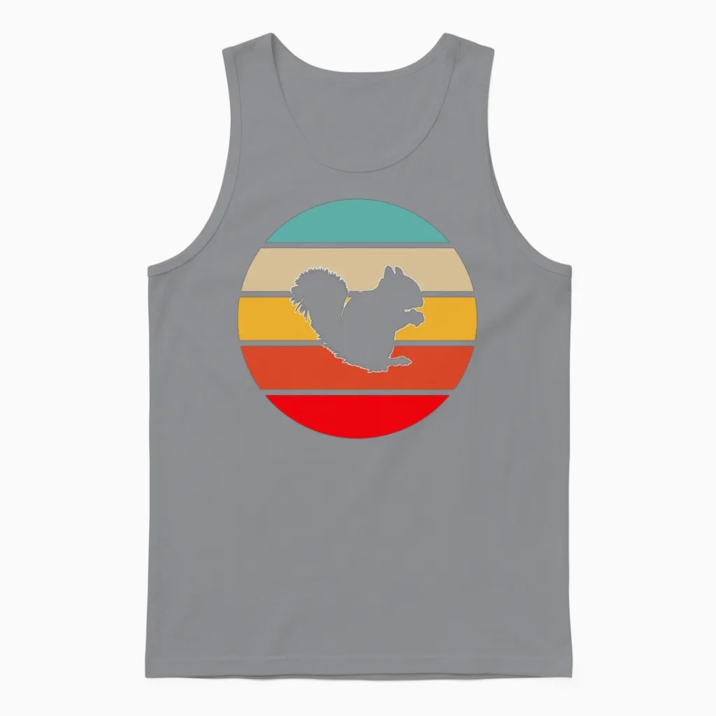 Squirrel Retro Unisex Tank Top in Sport Grey