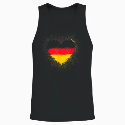 Deutschland Flaggen Herz Deutschland Fan Herren Damen Unisex Tank Top - Black