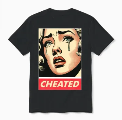 Retro Cheated Girl Unisex T-Shirt - Black