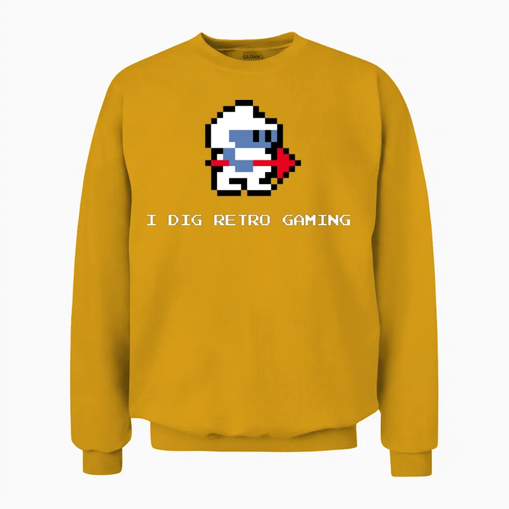 I Dig Retro Gaming Unisex Sweatshirt - Gold