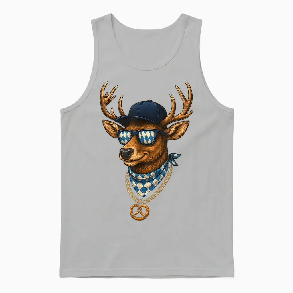 Oktoberfest Lederhosn Wiesen Dirndl Ersatz Tracht Trachten Unisex Tank Top in Ash