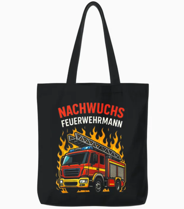 T-Shirt with German Text "nachwuchs Feuerwehrmann - Feuerwehr Tote Bags in Black