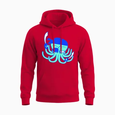 Octopus Pirate Crew Captain Sailor Buccaneer Sail Unisex Hoodie - Red