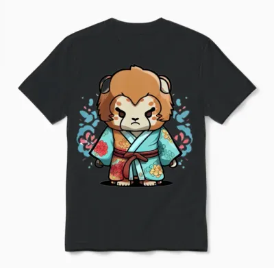 Lion Kimono Unisex T-Shirt - Black