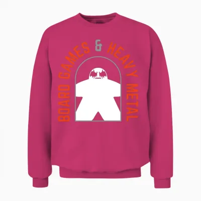 Board Games and Heavy Metal Meeple Unisex Sweatshirt - Heliconia