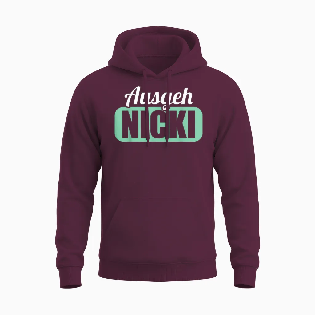 Ddr East Germany East Away Nicki Ossi T-Shirt, Black Unisex Hoodie in Maroon