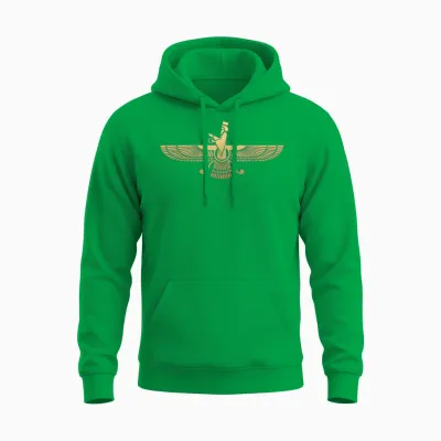 Faravahar Symbol Persische Sumerische Geflügelte Kugelfigur Ikone Unisex Hoodie - Irish Green