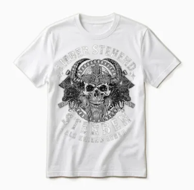 T-Shirt with German Text "lieber Stehend Sterben Als Kniend Leben ", Black Unisex T-Shirt - White