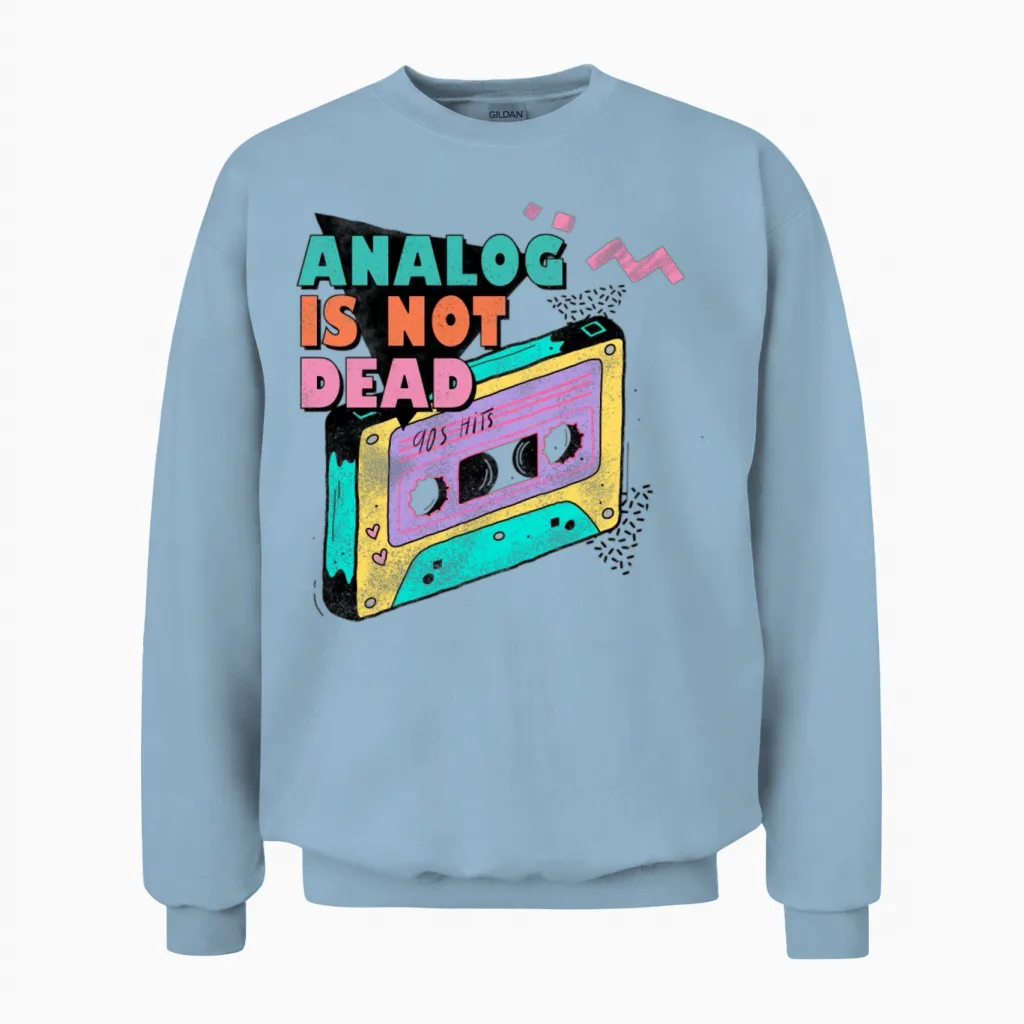 Retro Fashion Unisex Sweatshirt in Light Blue