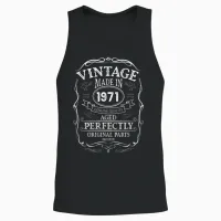 55. Geburtstag, Retro Vintage Design, Mann, Frau 1971 Unisex Tank Top in Black - 2