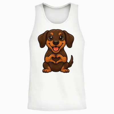 Dackel Mit Herz | Süßer Dackel Mit Herzsymbol Unisex Tank Top - White