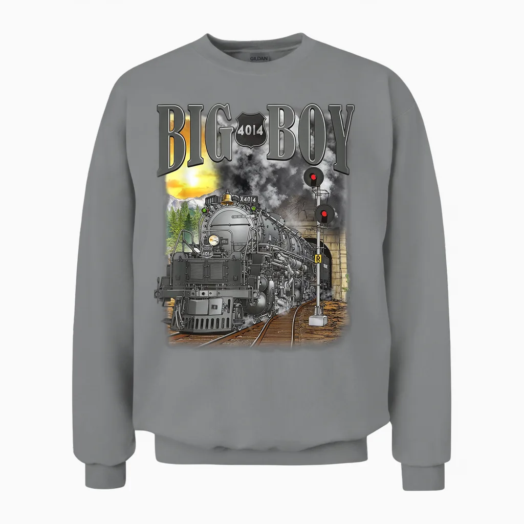 Big Boy 4014 Vintage Steam Locomotive Railway Locomotive Locomotive Unisex Sweatshirt in Sport Grey