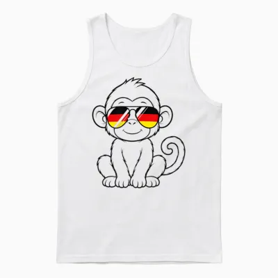 Deutsche Flagge Affe Deutsch Deutschland Affen Unisex Tank Top - White