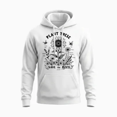 Plant This Save the Bees Unisex Hoodie - White