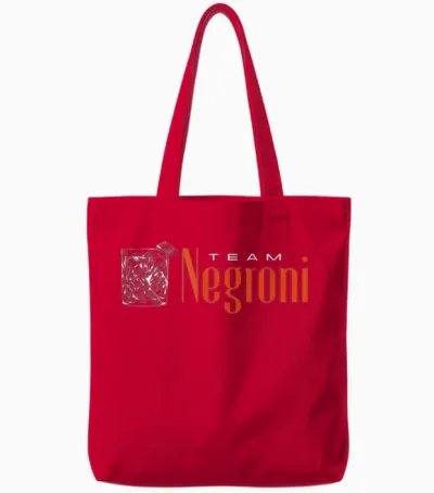 Team Negroni | Classic Gin Vermouth Cocktail Drink & Club Tote Bags - Red