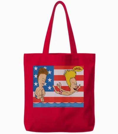 Beavis and Butt-Head Stars and Stripes Pool Day Tote Bags - Red