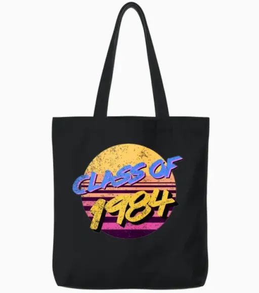 80s Style 36th Class Reunion Class of 1984 Tote Bags in Black